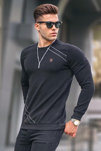 Madmext Black Basic Crew Neck Knitwear Sweater 5965