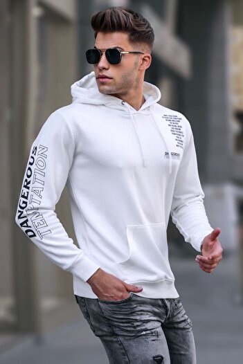 Madmext Ecru Printed Men's Sweatshirt 5313