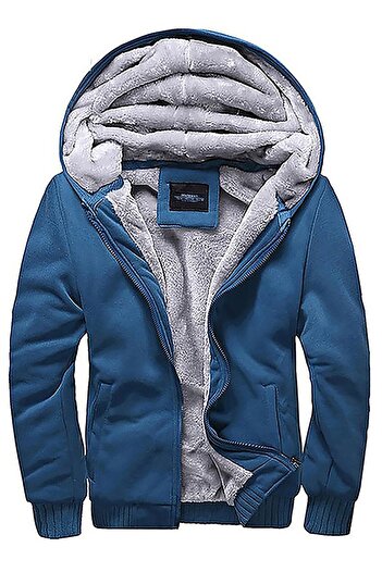 Madmext Cardigan Indigo cu blană în interior 22377