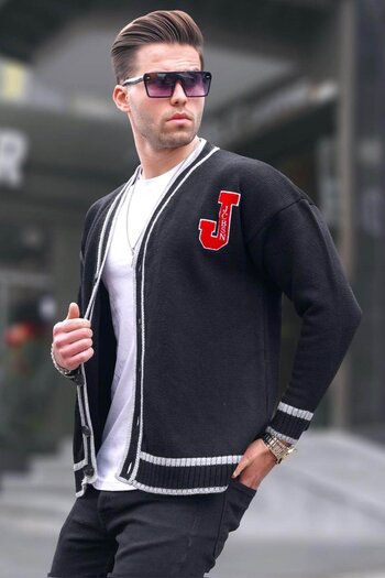 Madmext Black Men's Knitwear Cardigan 6314