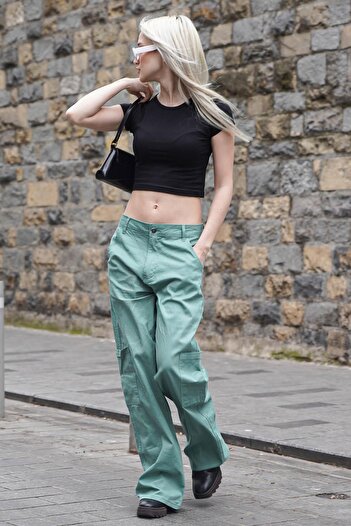 Madmext Mint Yeşili Straight Fit Kargo Pantolon Mg1601