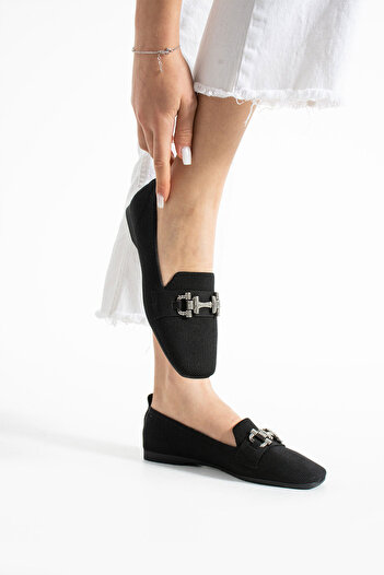 Getcho Mantra Women's Knitwear Black Ballerina Shoes