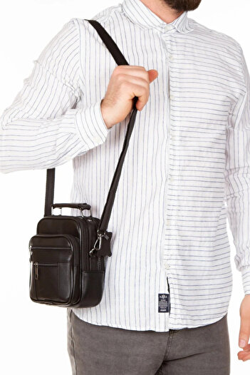 Newish Men's Genuine Leather Cross Shoulder Bag and Faux Leather Card Holder and Wallet