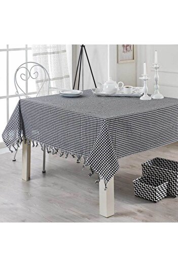 Homelux Tablecloth 150X150 Cm 100% Cotton Black/White