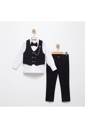 Miss Esilay Boutique Boy's Tuxedo Suit with Vest and Bowtie Suit Special Day Year End Wedding