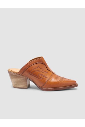 Cabani 100% Genuine Leather Tan Women's Cowboy Slippers