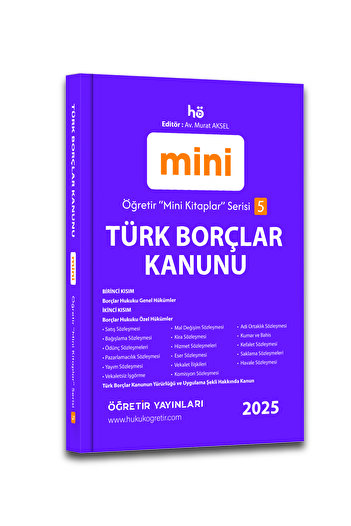 hukuk öğretir Türk Borçlar Kanunu Cep Kitabı - 2025 Öğretir Yayınları - Avukat - Hukuk Fakültesi