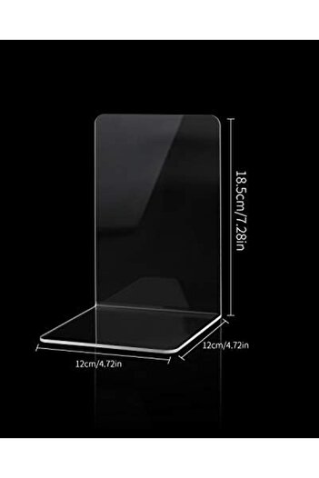 Generic 6 Pairs Clear Acrylic Bookends – Non-Slip Desktop Organizers for Office, Library, and School Use