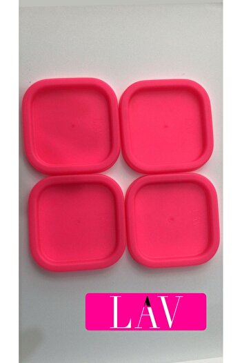 LAV 4 Pcs Replacement Storage Container Lid Pink - 270 Cc