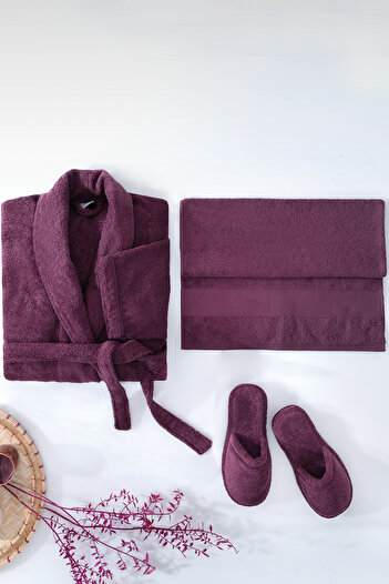 Yataş Essentials 3-Piece Bathroom Set | Slippers (36-38) - Fuchsia