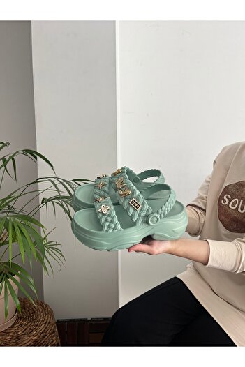 Behtah Kundura High Thick Sole Stone Stylish Design Open Front Soft Daily Slippers Sandals