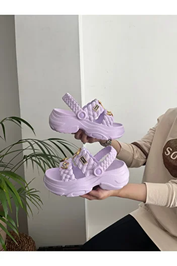 Behtah Kundura High Thick Sole Stone Stylish Design Open Front Soft Daily Slippers Sandals