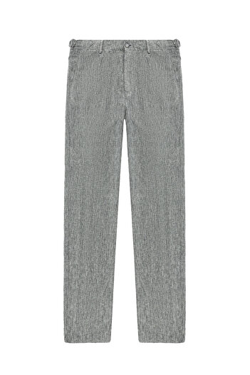 Abdullah Kiğılı Slim Fit Slim Fit Linen Buckle Classic Fabric Trousers