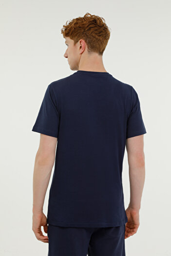 lumberjack Ml Weneg-B 11Id53 4Fx Navy Blue Men's Short Sleeve T-Shirt