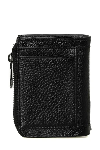 lumberjack Leather Zipper Card 4Pr Black Men's Wallet
