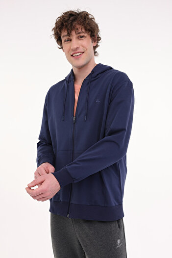 lumberjack Mb Sn72 Fz Hod 5Fx Navy Blue Men's Tracksuit Top