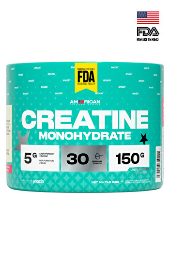 anocin CREATİNE - 150g - Kreatin - Creatine Monohydrate AROMASIZ TATSIZ - AMERICAN FITNESS SERIES