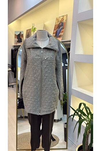 Nuss 6040 Square Patterned Collar Cap with Needle Brooch Khaki