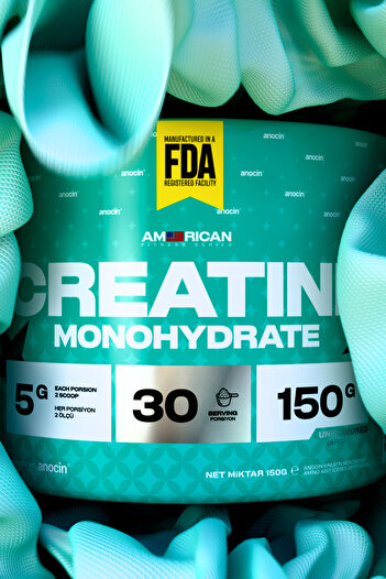 anocin CREATİNE - 150g - Kreatin - Creatine Monohydrate AROMASIZ TATSIZ - AMERICAN FITNESS SERIES