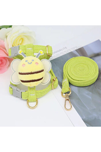 Choice S green Hot pet portable breast back dog bee breast strap walking dog leash out leash small and medi