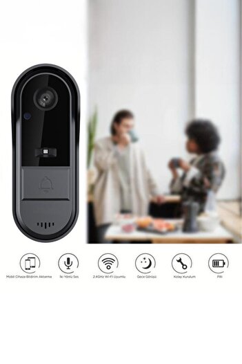 Yellowtech Kablosuz Su Geçirmez Akıllı Kapı Zili – Gece Görüşlü, İki Yönlü Sesli, IP65 Dış Mekan Kullanımı