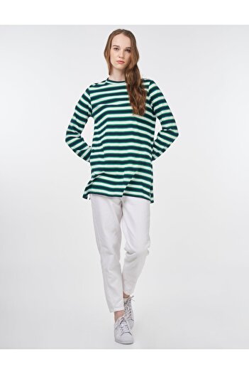 Kayra Φούτερ με μοτίβο ρίγες Navy Blue-Green