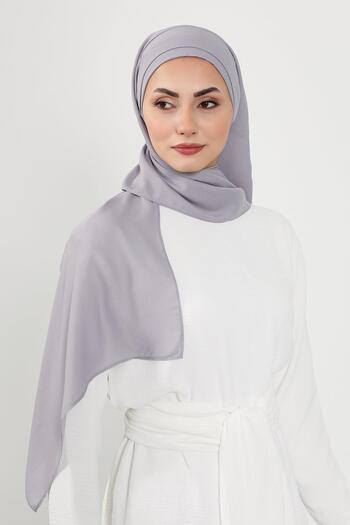 Aisha's Design Önü Pileli Tasarım Krep Pratik Şal,PS-54,Gri