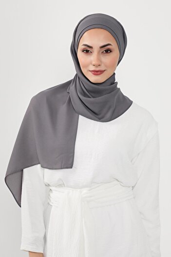 Aisha's Design Πρακτικό σάλι από κρεπ με πλισέ στο μπροστινό μέρος, PS-54, ανθρακί