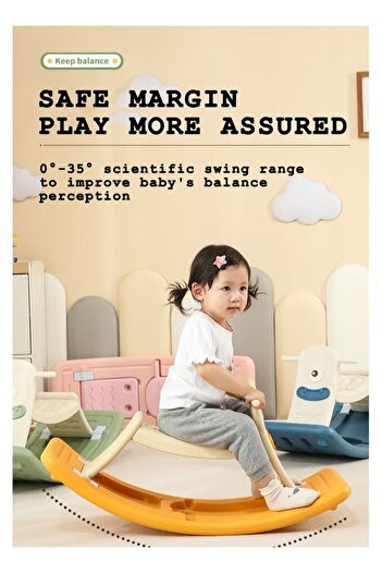 FULLJOY 2 in 1 Multifunctional Rocking Horse & Rocking Board