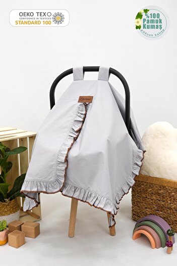 mordesign Baby Stroller Cover, Multi-Purpose Newborn 100% Cotton Ruffle Cover, Ruffle Series