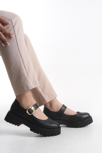 MARSEDO Γυναικεία Loafer Πόρπη με Χοντρό Τακούνι Casual Παπούτσια