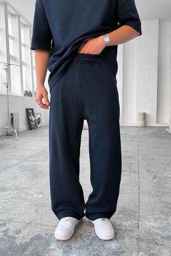 HAFKAGİYİM Navy Blue Cozy Premium Basic φαρδιά αθλητική φόρμα