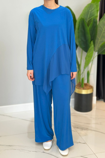 Ceremony Front Half Moon Chiffon Wide Leg Sandy Trousers Suit 59100 Saks