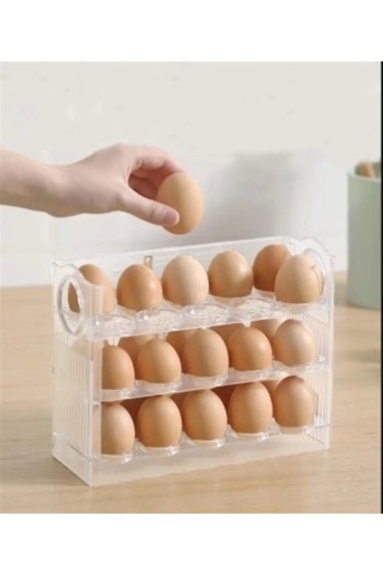 ÇAYLAR AVM 3 Shelves 30 Compartments Refrigerator Egg Organizer