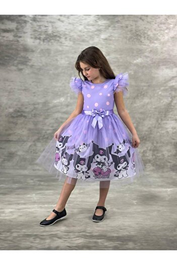 RAPAPA Kız Çocuk Tüllü Kuromi ve My Melody Desenli Tüllü Kız Çocuk Parti 2712MO