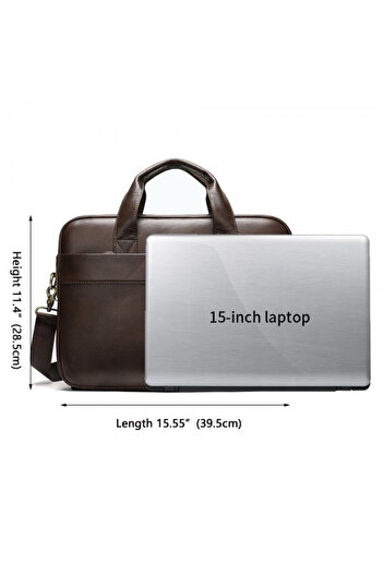 OEM Men's Briefcase, Mike Gt1063, Genuine Leather, Dark Brown