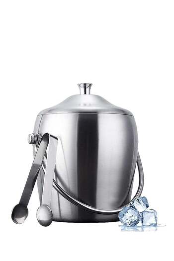 ALMUFARREJ Stainless Steel Insulated Ice Bucket - Silver