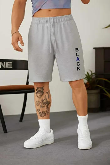 TREND ALİSSE Men's Gray Bermuda Sports Casual Summer Vacation Shorts