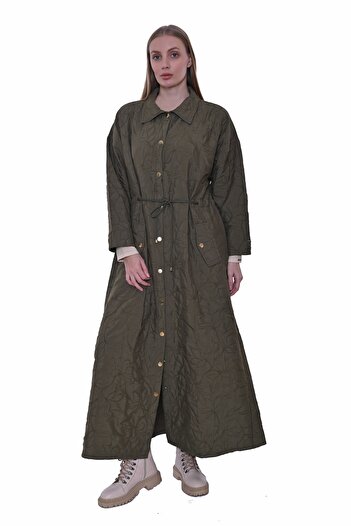 Invee Wide Fit Waist-Tied Quilted Cap - Khaki