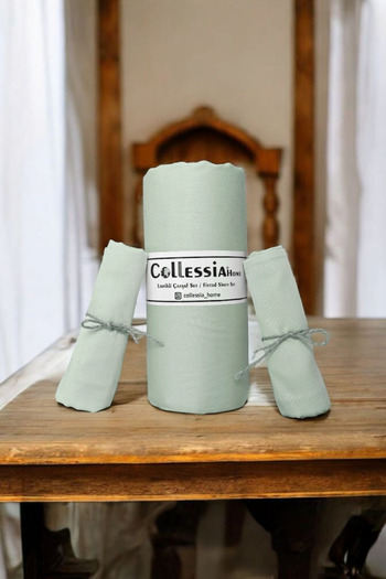 CollessiaHome 100% Cotton Satin Double Fitted Premium Fitted Sheet Set Sheet Set - Green