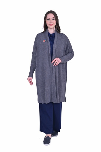 Invee Invee 7077 Wool Blended Gray Cardigan