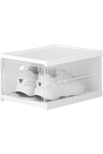 COOYA Transparent 1-layer shoe box, with door, stackable, easy to install, suitable for wardrobe entrance