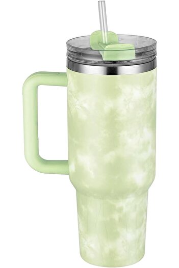 COOYA 1200ml Travel Mug Straw Covers,With Handlec,Insulated Stainless Steel,for Water,Iced Tea or Coffee