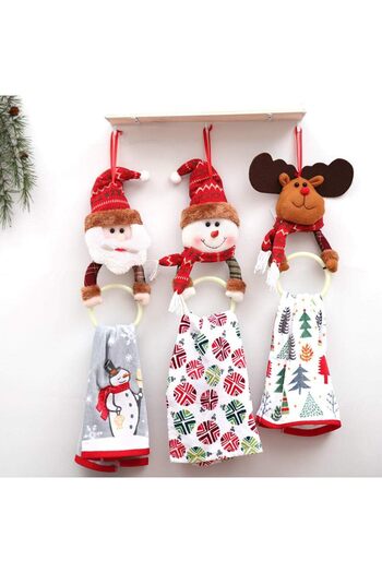 COOYA Cartoon Towel Ring, One Set, Cute Santa Claus, Hanging Type, Suitable for Bathroom, Bedroom