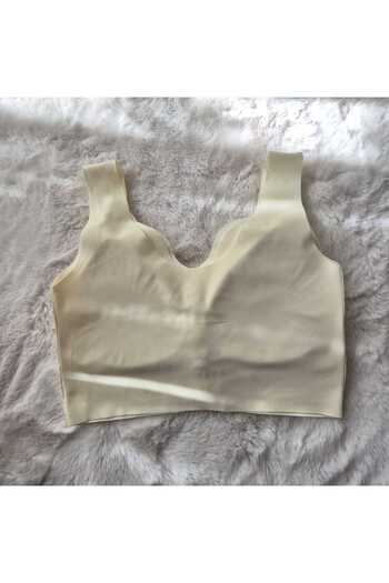 HS İÇ GİYİM Women's Wide Strap Openable Button Patterned Padded Unwired Unpadded Ribbed Striped Ghost Bra