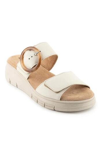 Hush Puppies Pigem 625207 Γνήσιο Δερμάτινο Γυναικείο Κρέμα Παντόφλες