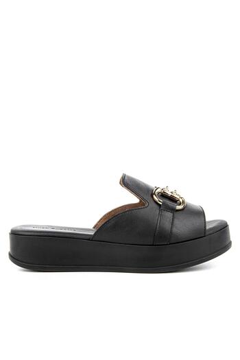 Hush Puppies Asan 624219 Γυναικείες Παντόφλες Γνήσιο Δερμάτινο Μαύρο