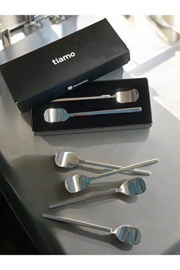 Tiamo Amor 6-Piece Steel Teaspoon Set
