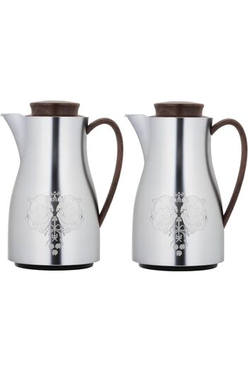 ALSAIF Coffee And Tea Vaccum Flask Set In Chrome / Leak-proof And Keeps Drinks Hot 1.0/1.0 Liter