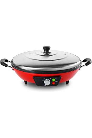 ALSAIF Electric Saj Fryer For Cooking Liver And Meat Hot Muti-cook Plate, Easy To Use And Clean, 2200w, Red
